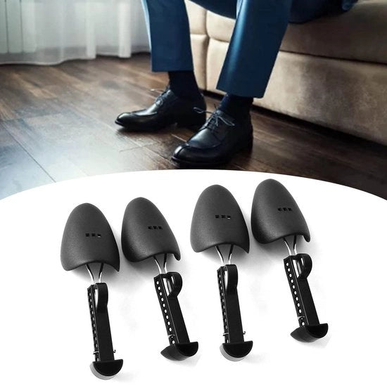 Scollega per Scarpe 8x - Scollega per Scarpe Adattabile 25-32 cm - Supporto per Scarpe - Nero Acciaio/Plastica - Ideale per Casa/Trasporti