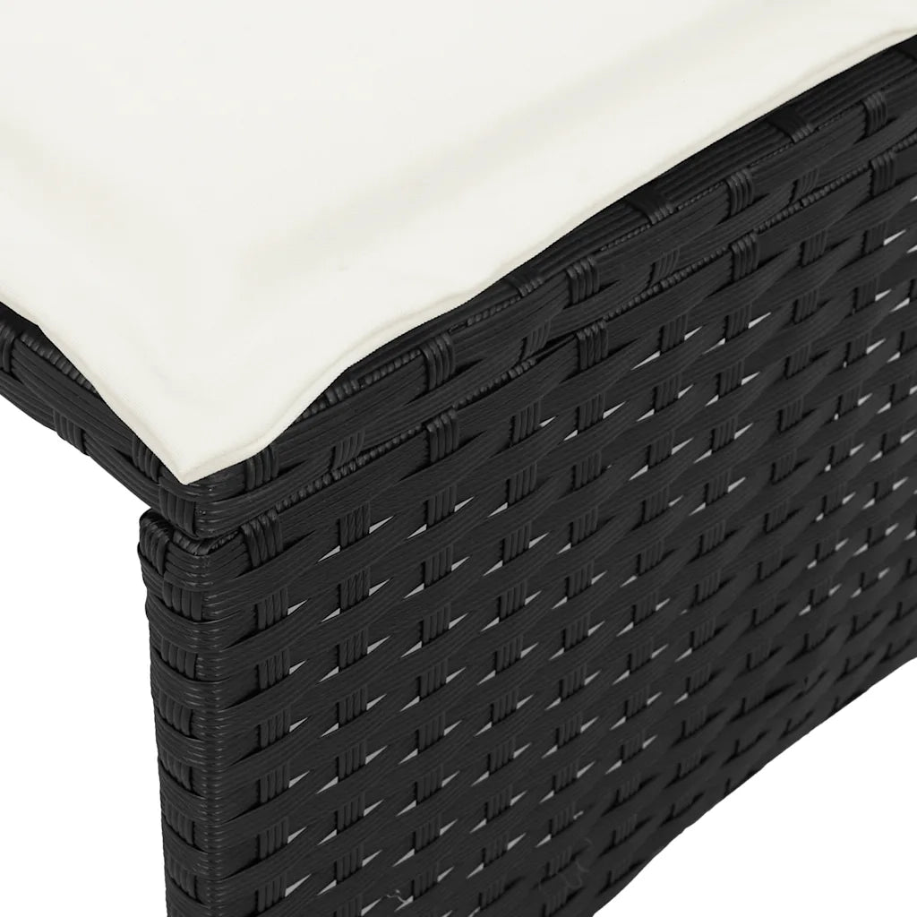 vidaXL Set da Pranzo da Giardino 3 pz con Cuscini Nero in Polyrattan