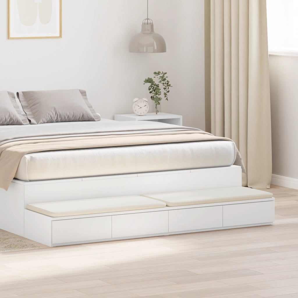 Cassetti per Letto Bianco 140x36,5x16,5 cm Legno Ingegnerizzato