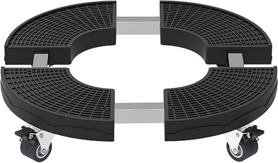 Carrello Rotante Adattabile per Piante (38-50 cm) Carrello Robusto per Piante (Carico 200 kg) Supporto Rotante per Piante Indoor e Outdoor con Frizione Nero