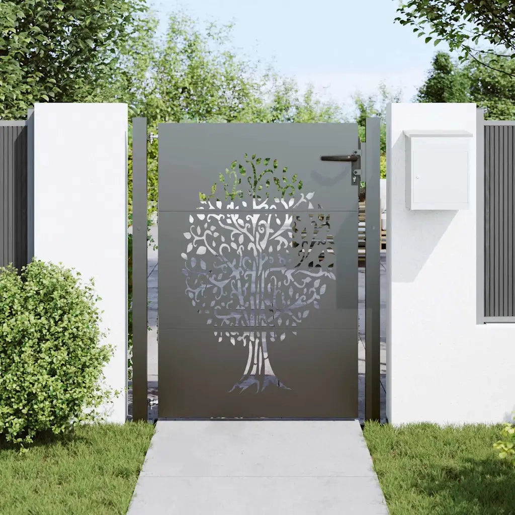 Cancello da giardino con blocco Nero 110 x 130 cm 42015885