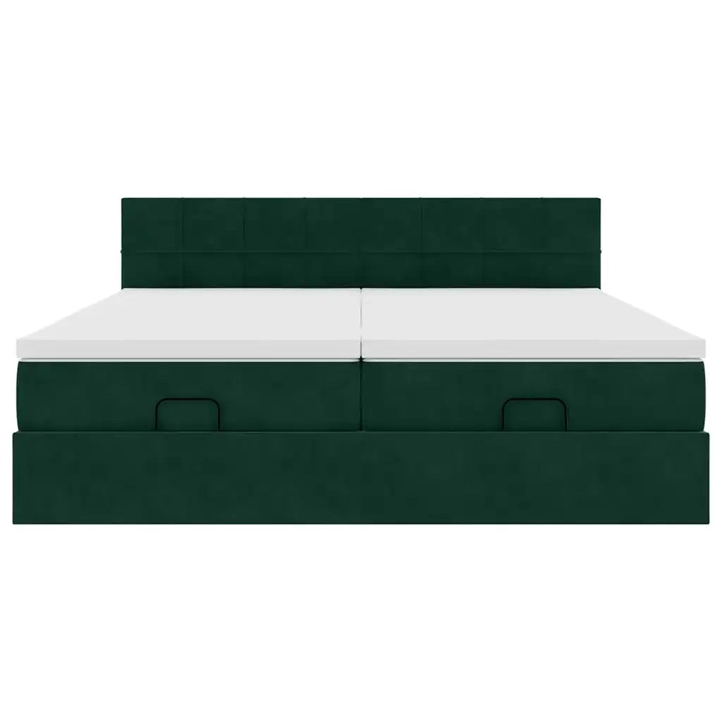 Struttura Letto Pouf con Materassi 160x200 cm Velluto