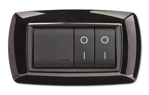 placca life mod. living plastica nero 4 posti cod:ferx.8827