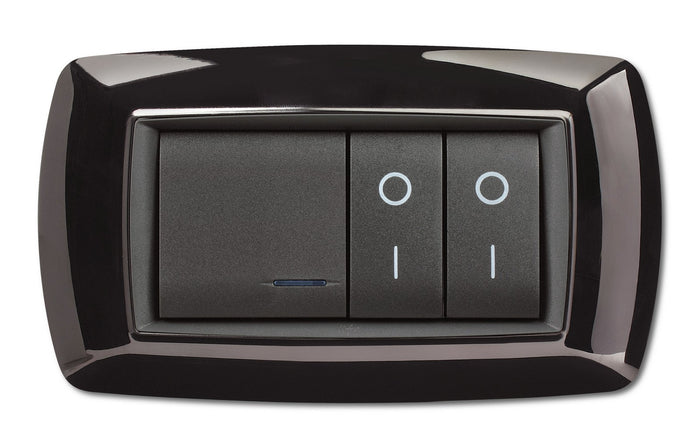 placca life mod. living plastica nero 4 posti cod:ferx.8827