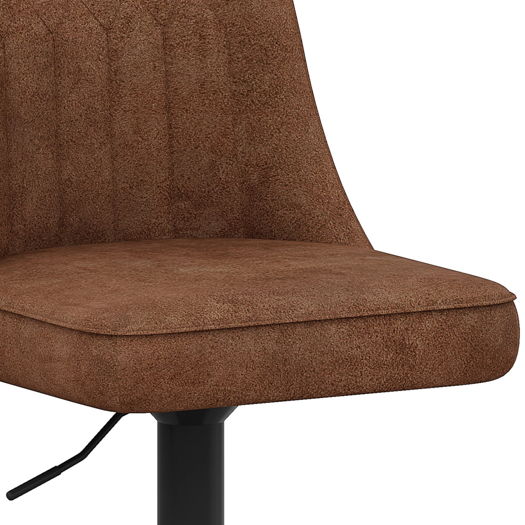 Sgabello da bar set da 2 girevole 360° e regolabile in altezza con seduta imbottita in tessuto tecnico marrone e nero