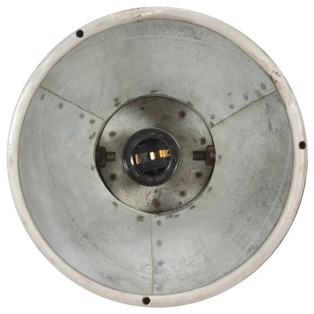 Lampada a Sospensione Industriale Argento E27 Legno di Mango 320521