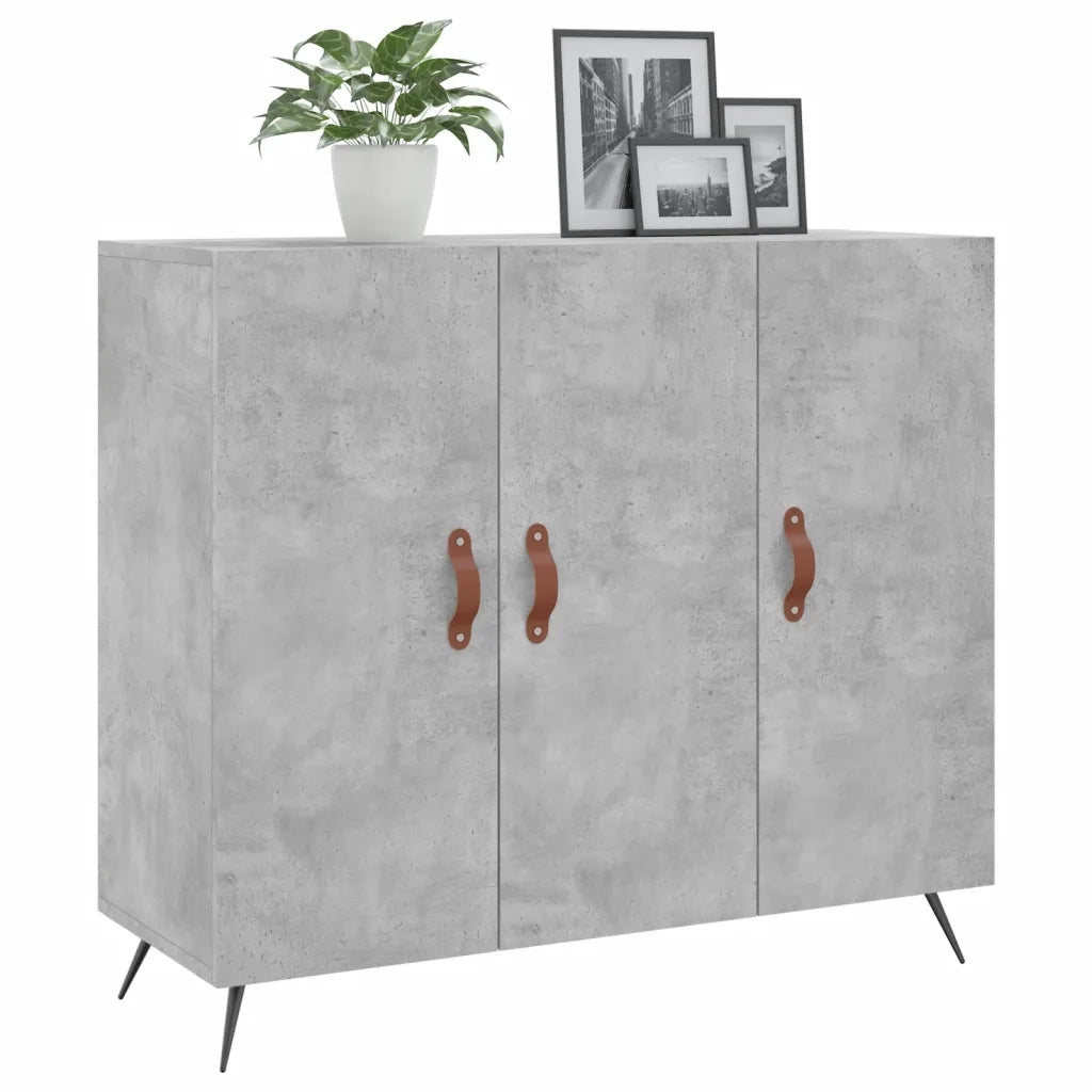 Credenza-Buffet-Armadio da cucina Grigio Cemento 90x34x80 cm in Legno Multistrato 741781
