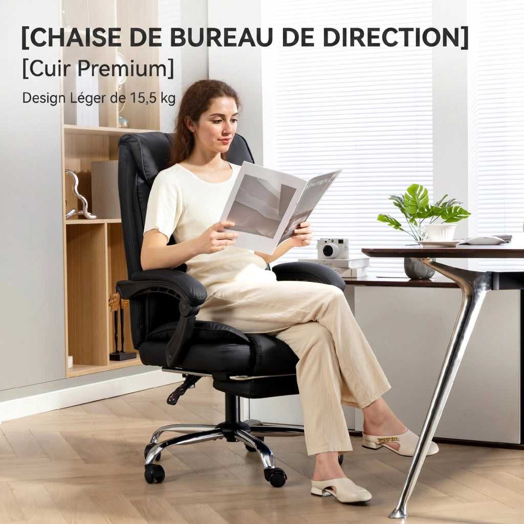 Sedia da ufficio ergonomica reclinabile con poggiapiedi ¨C zephmum ¨C nero