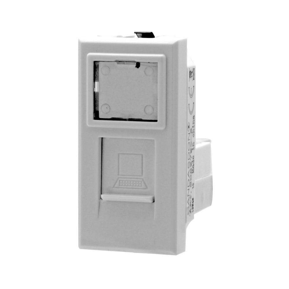 Trade Shop - Presa Dati Connettore Rj45 Cat5e Bianco Coperchio Compatibile Bticino Axolute -
