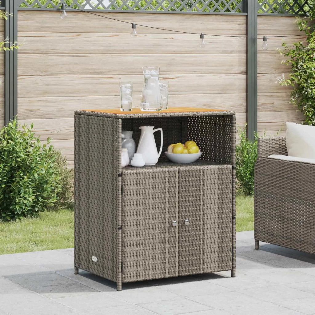 Armadietto Grigio 70 x 50 x 87 cm Poliestere e Rattan Roly 42026913