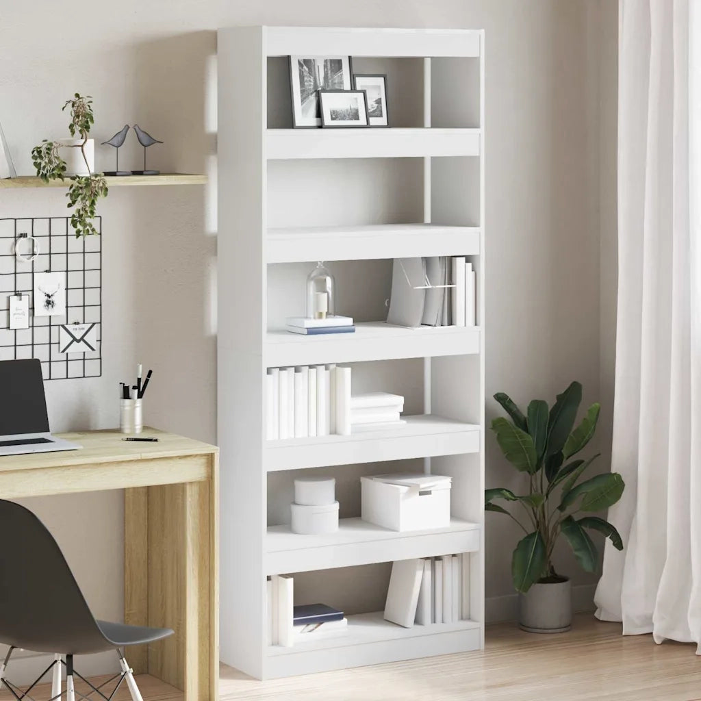 Armadio per Libri Bianco 80 x 30 x 198 cm Legno multistrato 3333916