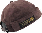 Cappello Sailor in Pelle con Cuffie Roldate e Cinturino Regolabile senza Banda