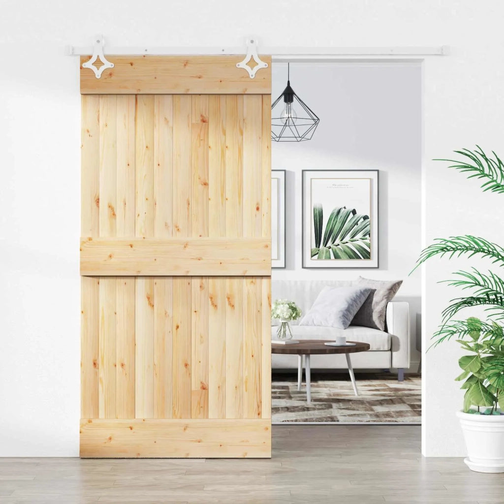 Porta scorrevole Naturale e Bianco 100 x 210 cm