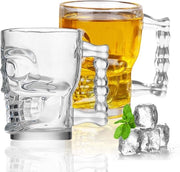 Tazze da Birra in Vetro - Resistenti al Lavastoviglie - 6 Pezzi - Maniglia a Mano
