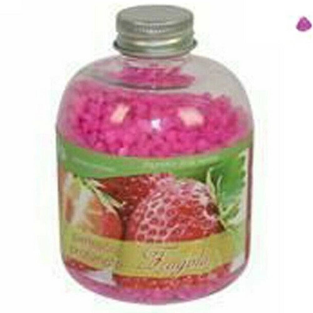 Trade Shop - Set 2 Pezzi Pietrisco Profumato Bottiglia 400gr Fragranza Fragola Decoro Pietra -