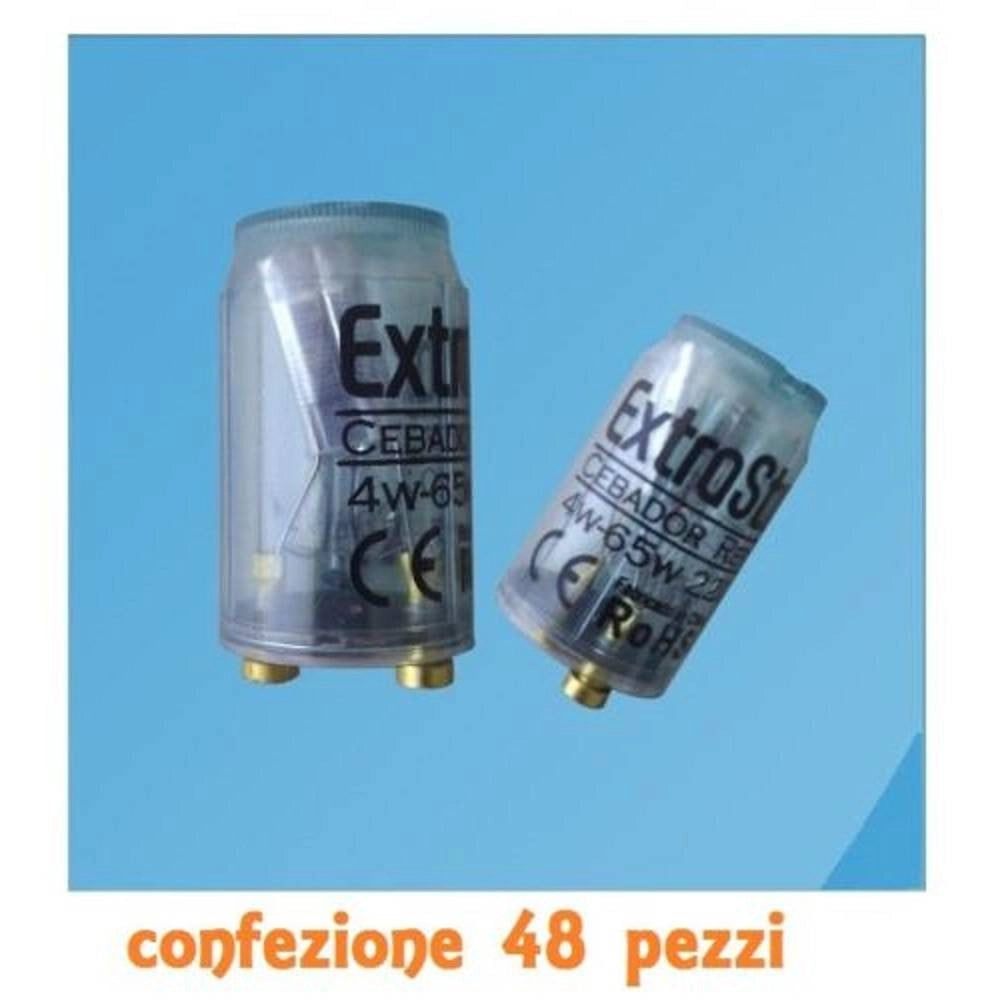 Trade Shop - Set 48 Pezzi Starter Neon Lampade Ad Incandescenza Plafoniera Lampada 4-65w -