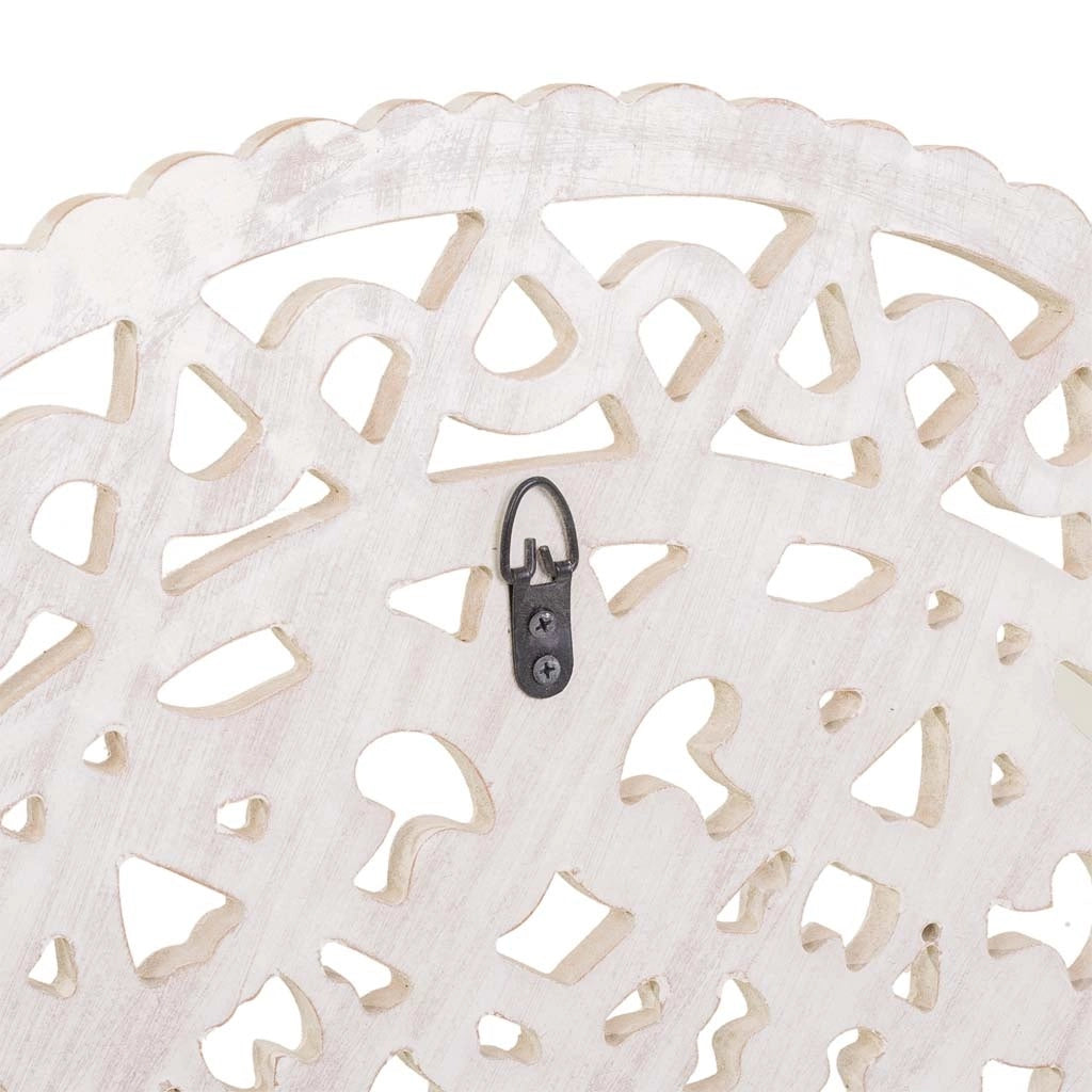 Pannello in legno bianco fatto a mano 76x76x2,5h