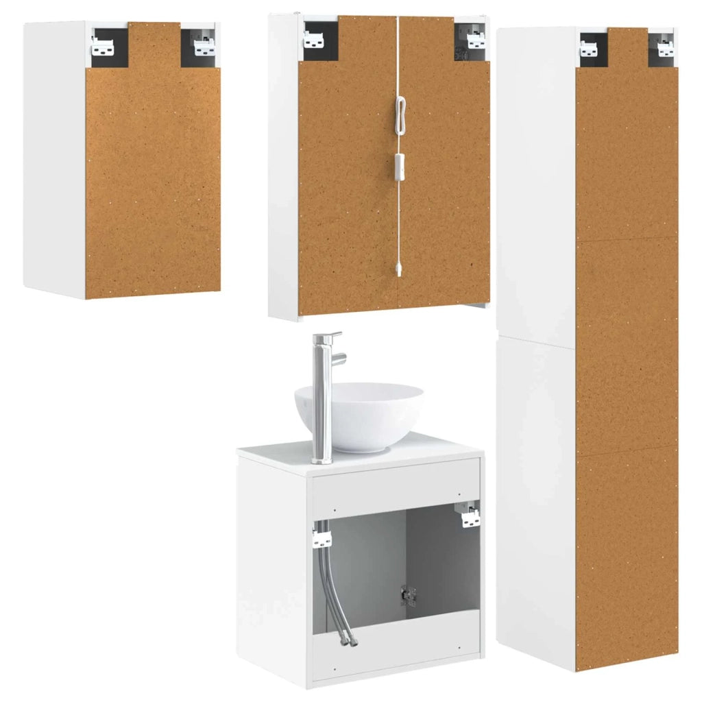 Set di Armadi da Bagno 5 pcs Bianco 53 x 15,5 x 70 cm 3407303
