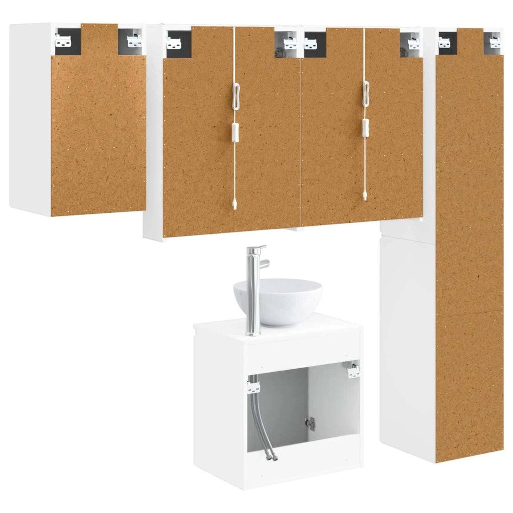 Set di Armadi da Bagno 5 pcs Bianco 53 x 15,5 x 70 cm 3407303