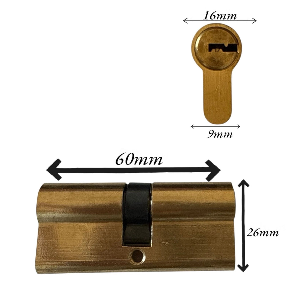 Serratura Cilindro Sicurezza Per Serrature da 60mm Con 5 Chiavi Lucchetto Porta