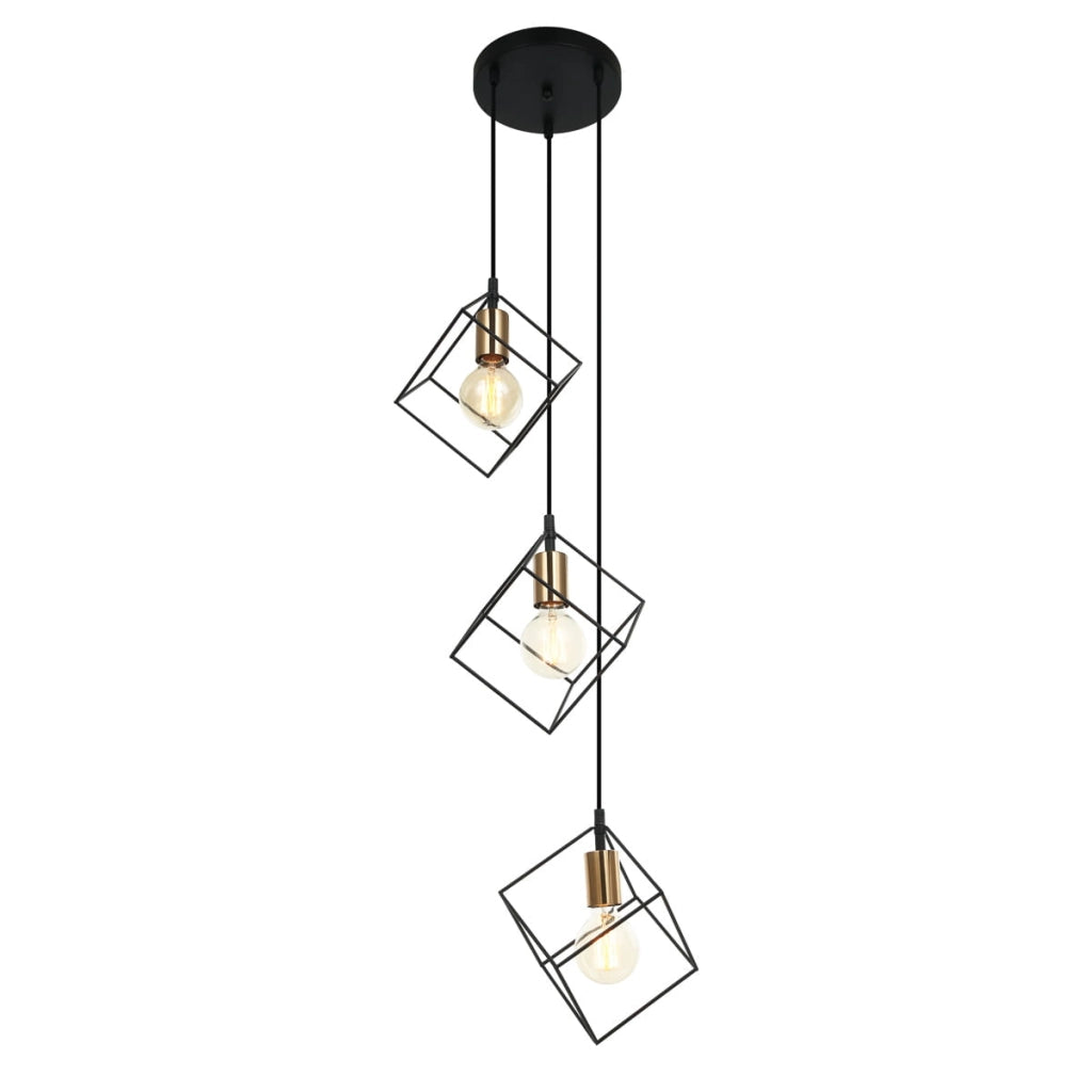 Lampadario Italux Morestel nero oro 3xE27 MDM-4244/3