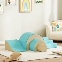 Set di 5 Blocchi di Costruzioni Morbide in Schiuma per Bambini per Casa e Scuola, 181x39x 29 cm, Verde