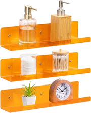 Set di 3 pannelli di pittura acrilica retro - 38 x 102 x 76 cm - Arancione