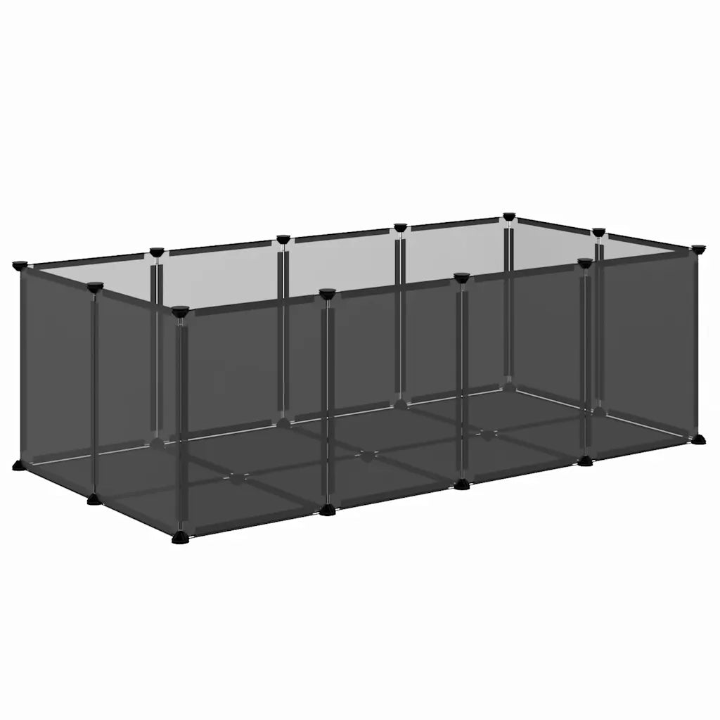 Gabbia per Piccoli Animali Nera 144x74x46,5 cm in PP e Acciaio CFW1029173