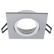 Faretto ad incasso portafaretto quadrato grigio foro 70mm orientabile supporto lampade GU10 GU5.3 ALLUMINIO GRIGIO