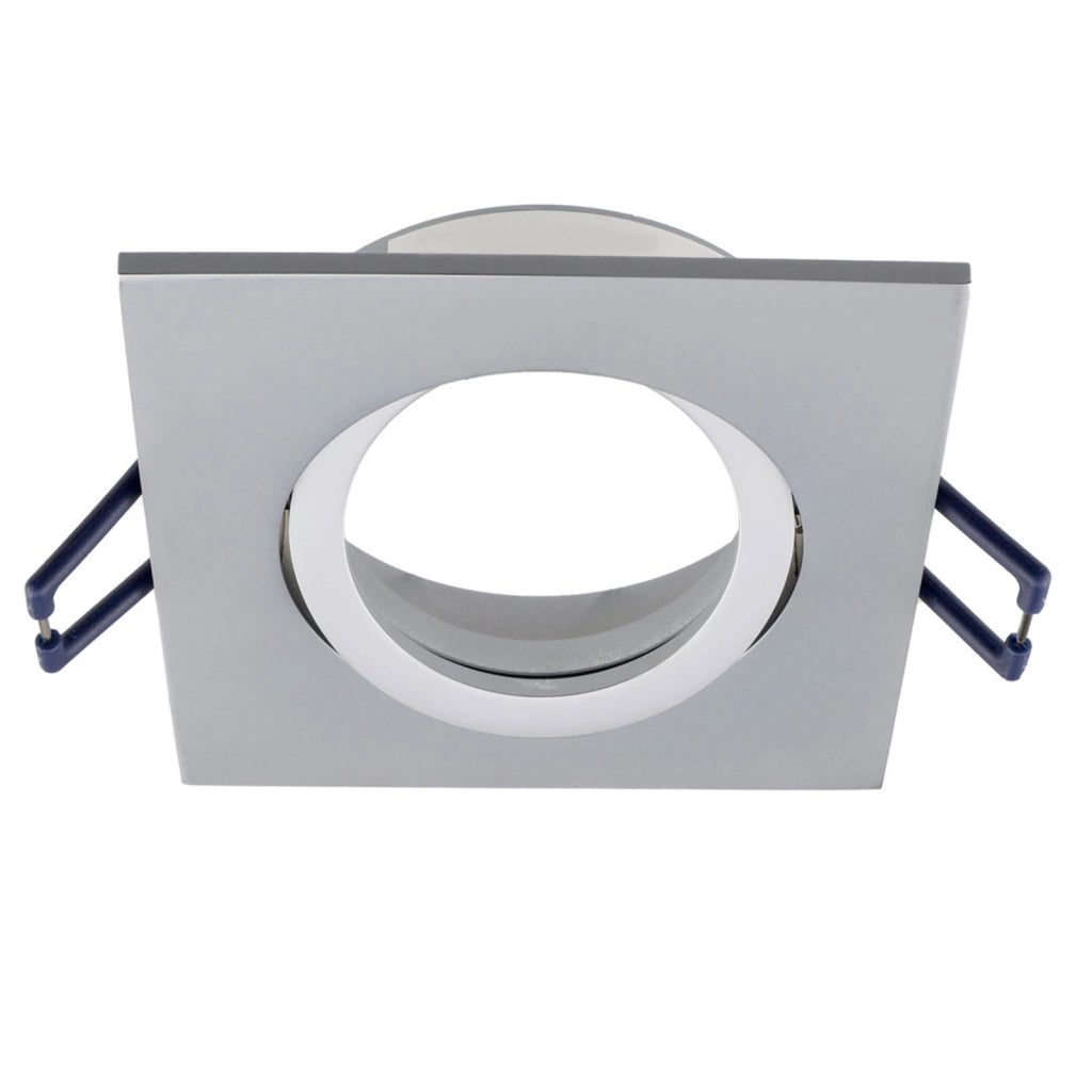 Faretto ad incasso portafaretto quadrato grigio foro 70mm orientabile supporto lampade GU10 GU5.3 ALLUMINIO GRIGIO
