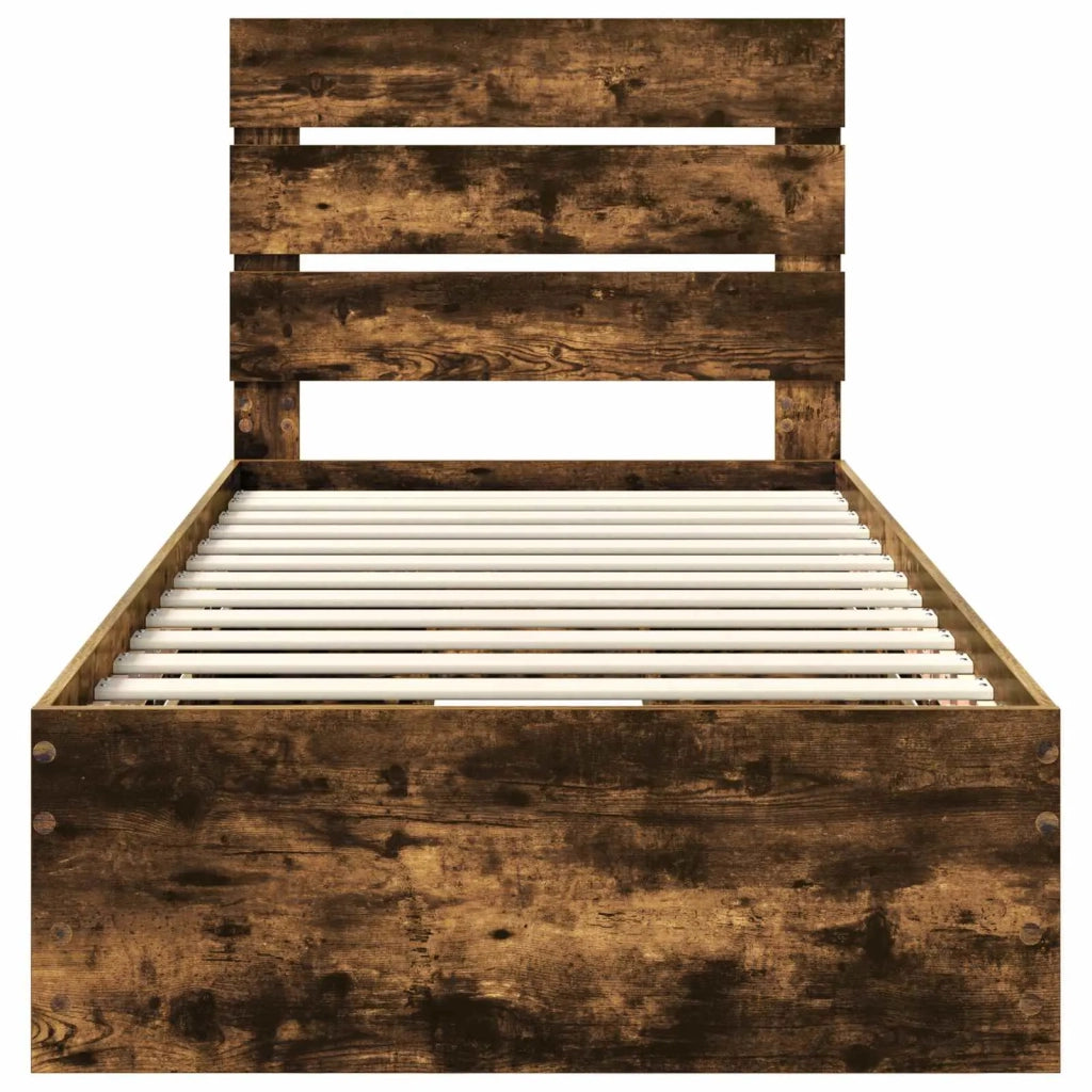 Struttura del letto con cassetto Rovere fumé 90 x 200 cm
