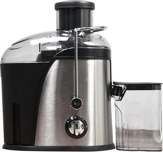 Mixer Frutta e Verdura - Blender - Juicemaker - In Acciaio Inossidabile - 2 Velocità - Con Filtro - Motore Potente - Argento - 24 x 10 x 24 cm.