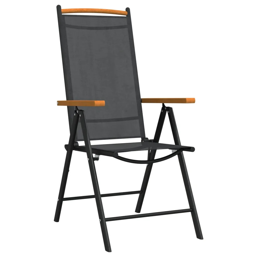 Set da Pranzo da Giardino 7 pz Nero in Alluminio 3200601