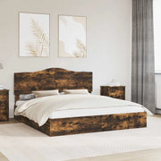 Letto con Contenitore con testiera Rovere fumé 180 x 200 cm