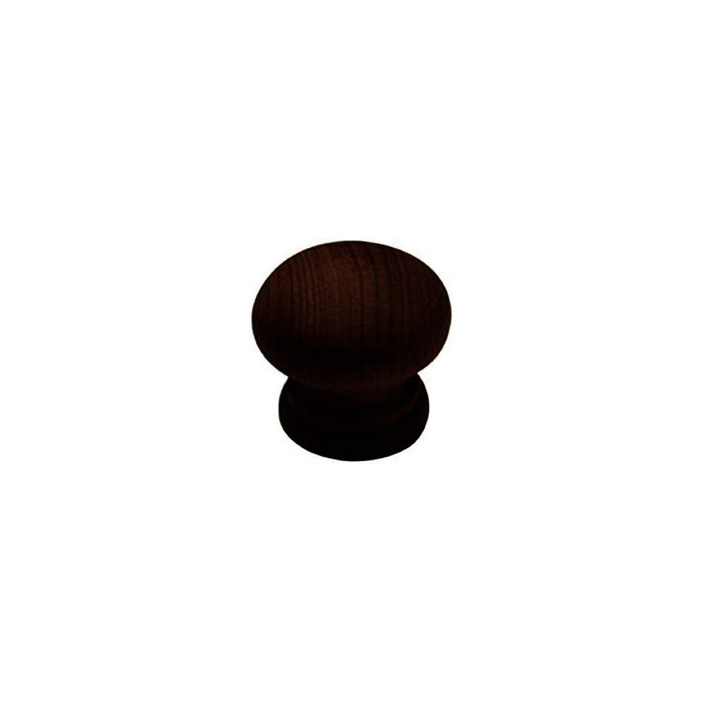 Trade Shop - Set 4 Pz. Pomelli 2.5 Cm Legno Scuro Mogano Per Cassetti Mobili -
