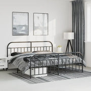Giroletto con Testiera e Pediera Metallo Nero 193x203 cmcod mxl 129497