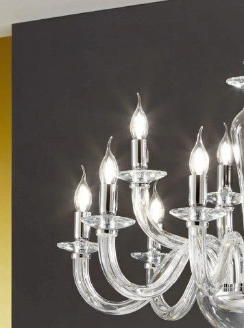 APPLIQUE RAVEL 2 LUCI CRISTALLO E CROMO ATTACCO E14 L.37CM