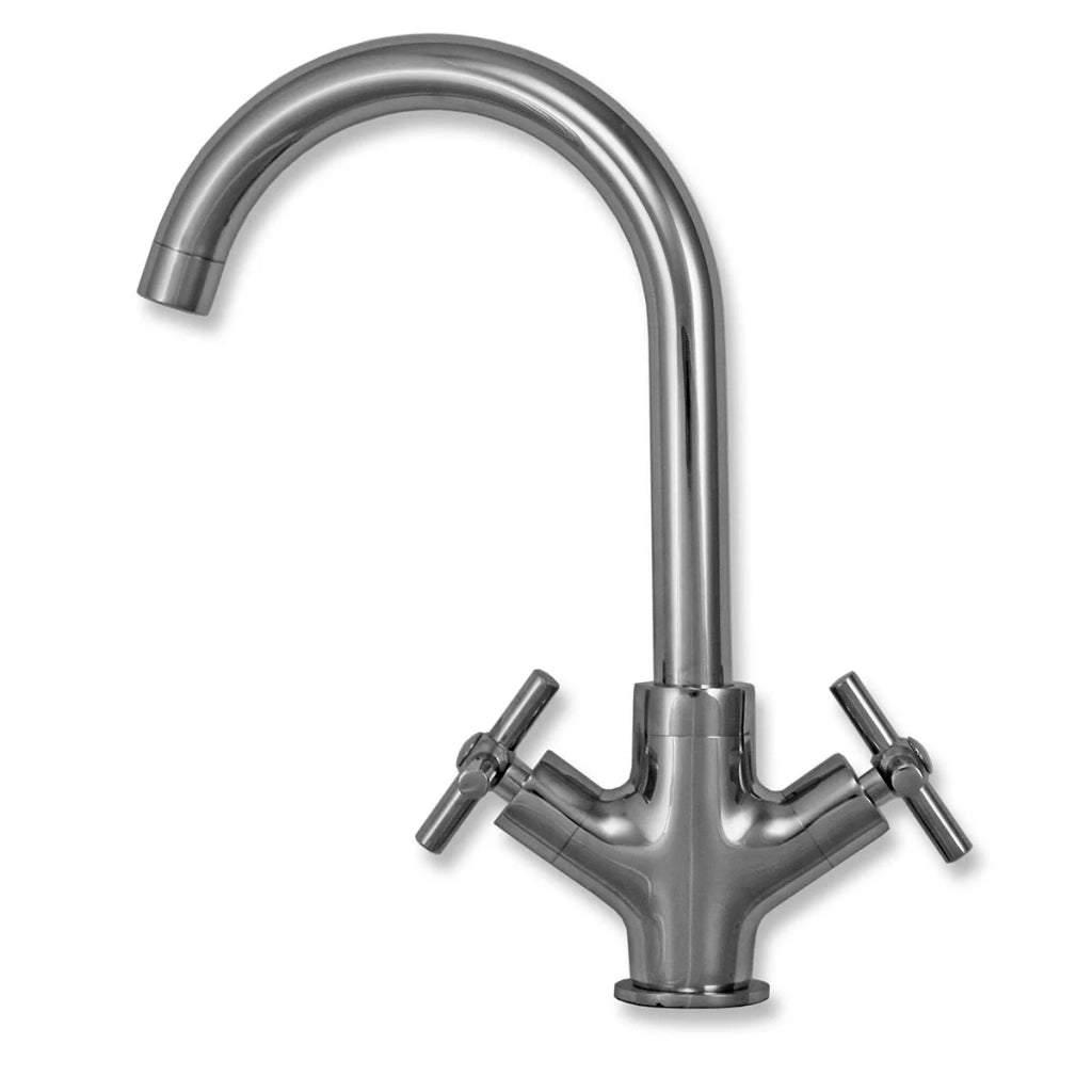 Lavello KuKoo in acciaio inox con miscelatore Victoria e kit scarico