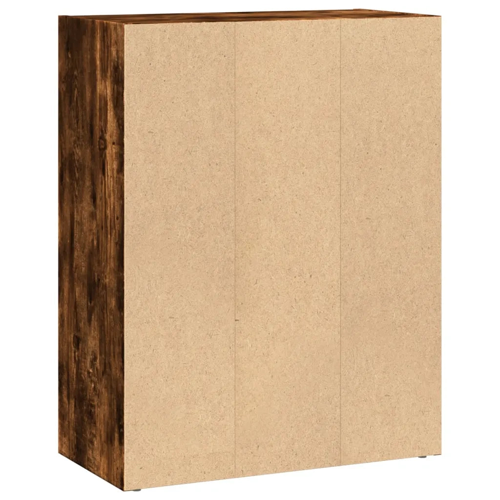 Libreria-Scaffale per Libri-Mobile di Stoccaggio Rovere Fumo 60x30x77 cm in Legno Multistrato