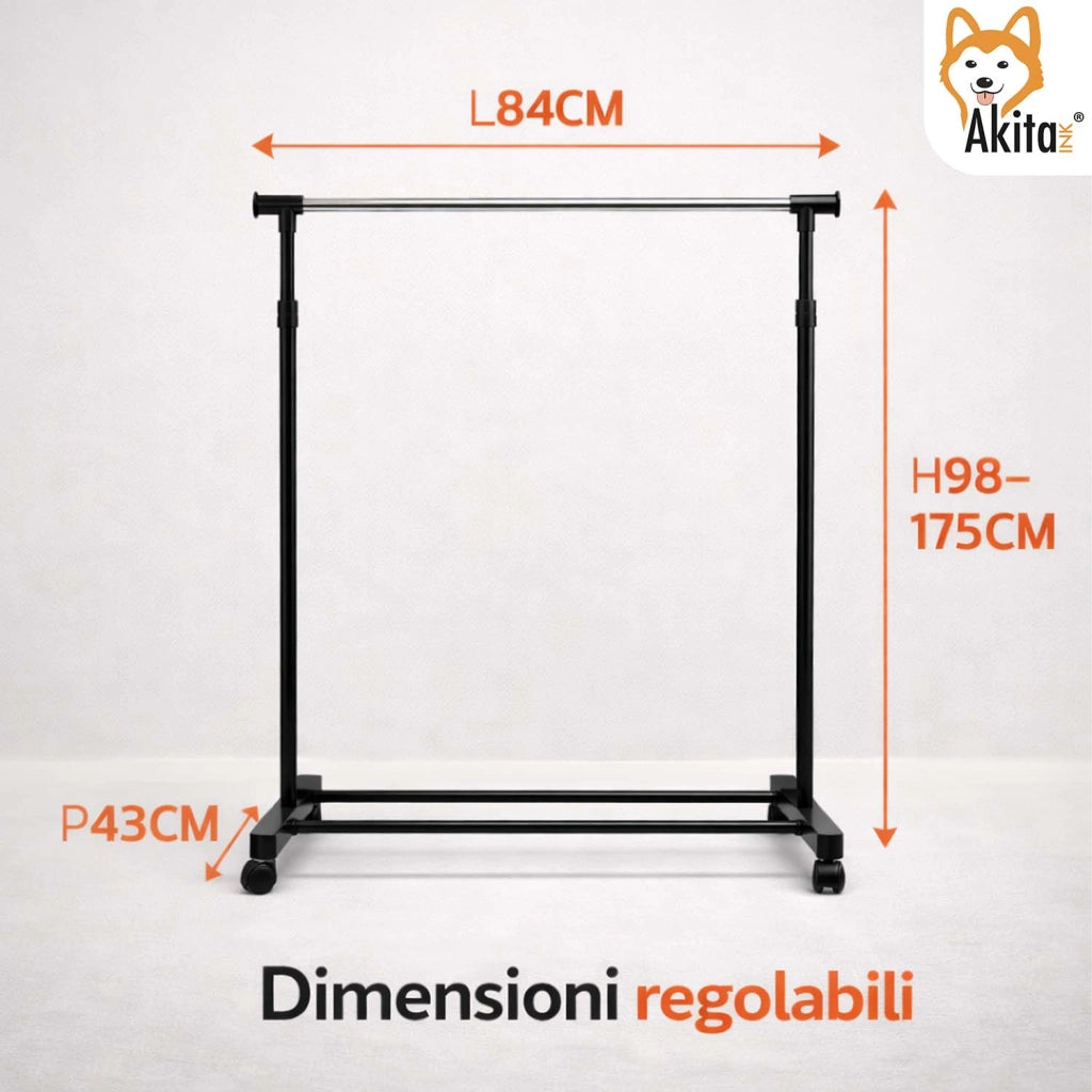 Akitaink Stand Appendiabiti Ruote Barra Estensibile