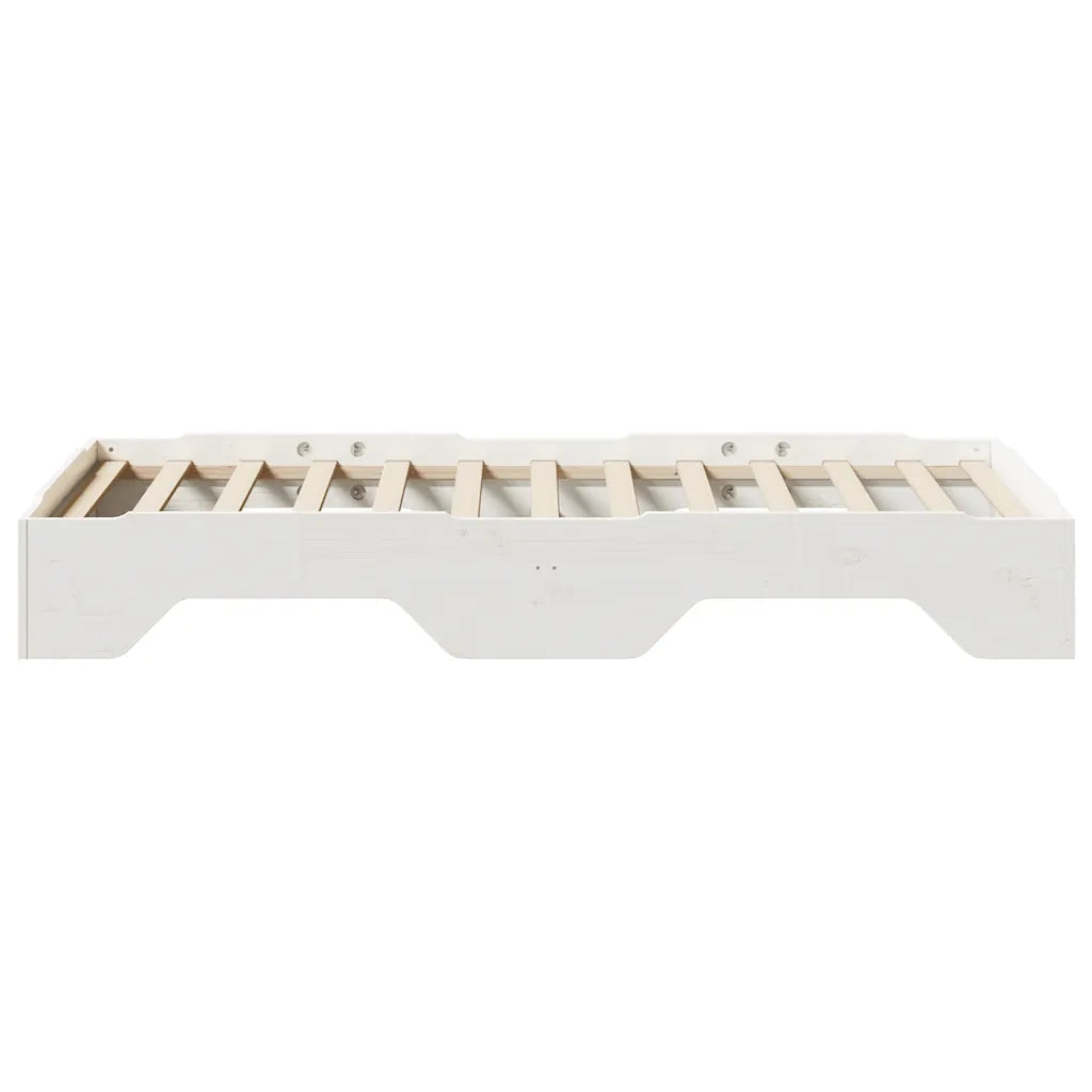 Giroletto senza Materasso Impilabile Bianco 75x190 cm Legno 859212