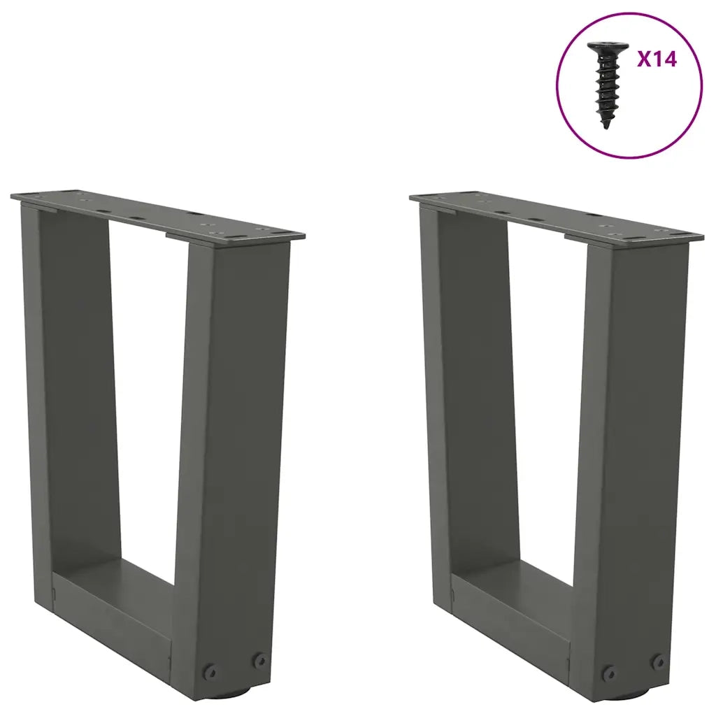 Gambe per Tavolino da Caff¨¨ a Forma di V 2 pz | Piede del tavolo Antracite 30x(30-31,3) cm Acciaio
