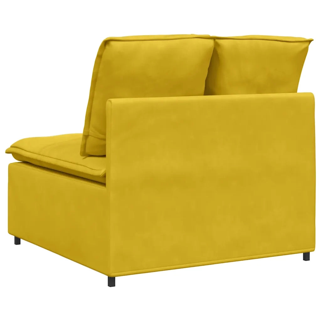 Modulo Centrale Divano Modulare con Cuscini Giallo 100 cm