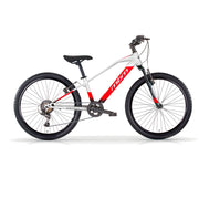 Bicicletta MTB da Ragazzo MBM District 24" con Cambio 7 Velocità-Bianco