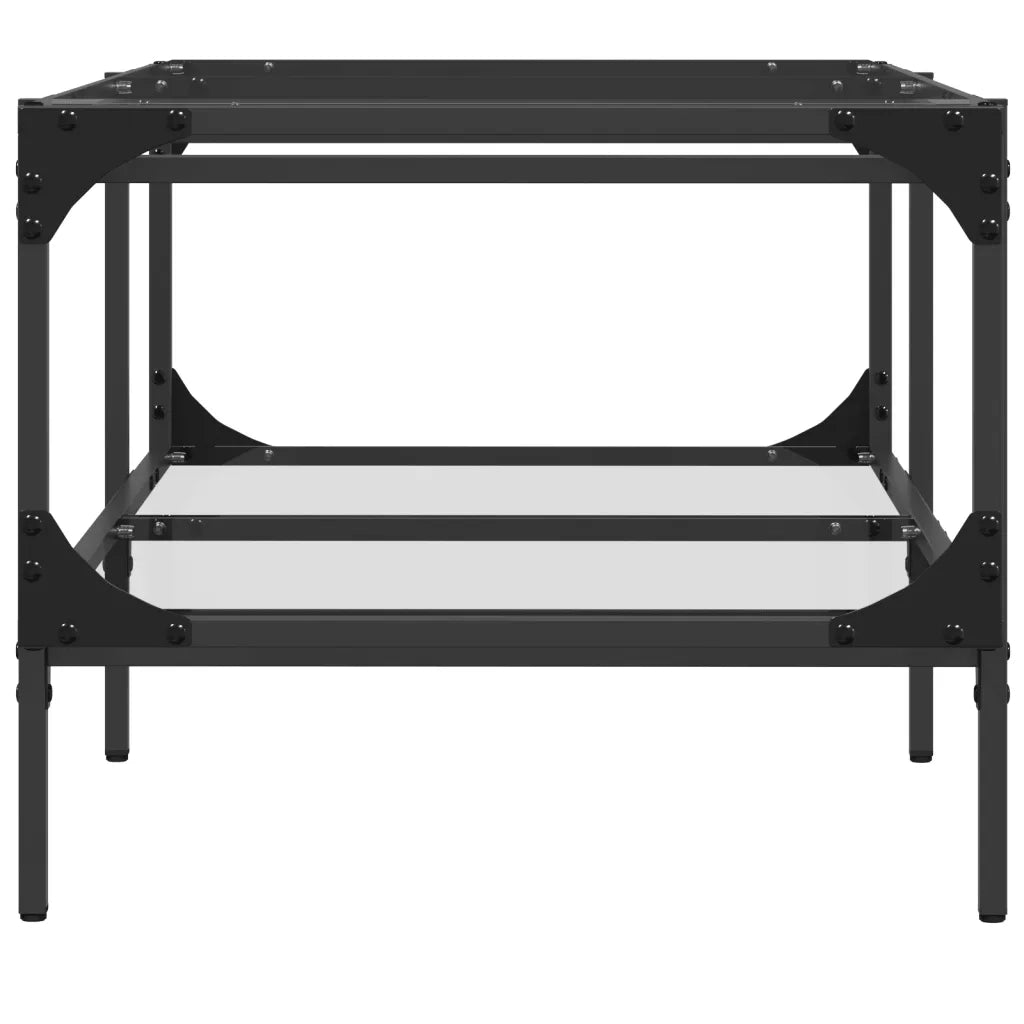 Tavolini con Piano Vetro Trasparente 2 pz 98,5x50x45 cm Acciaio 846042