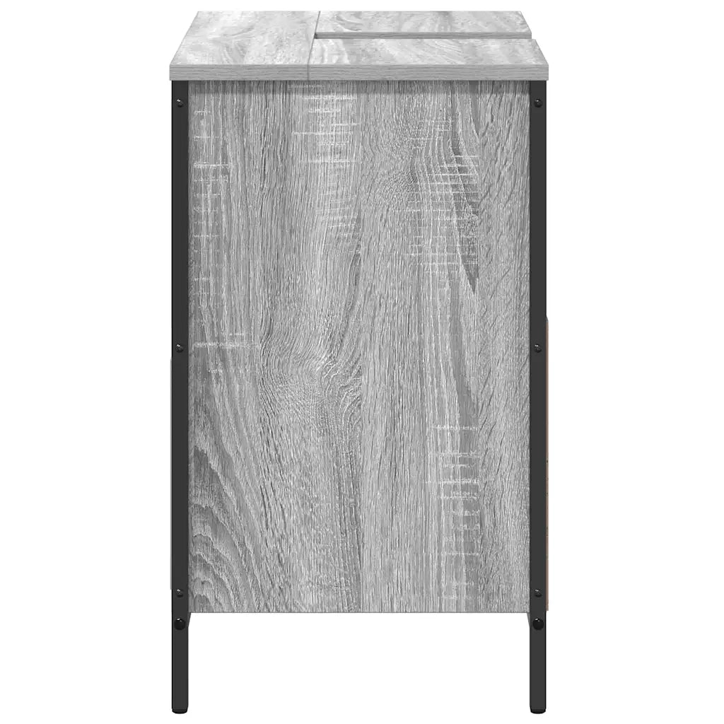 Mobile Lavabo da Bagno-Armadietto da bagno con Cassetti Grigio Sonoma 60x34,5x60 cm