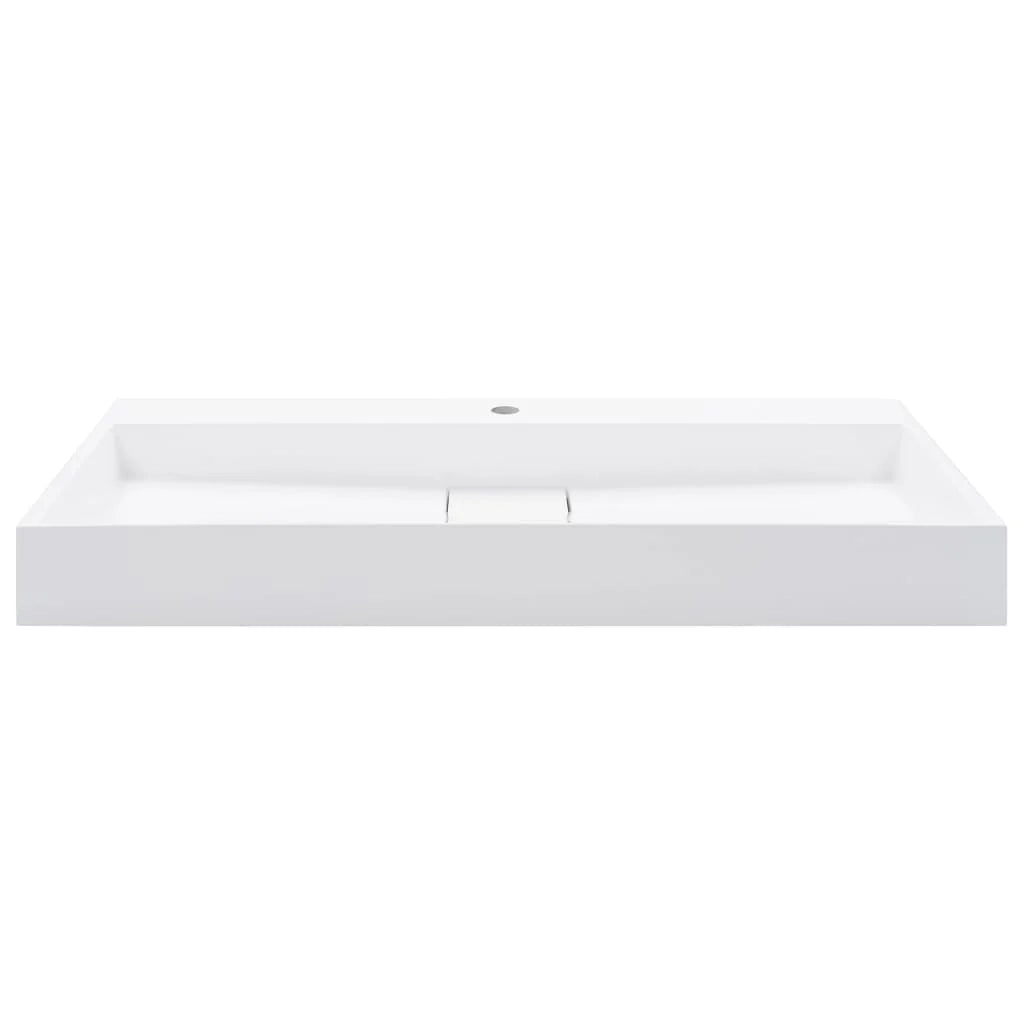 Lavamani lavabo lavabo da appoggio lavabo da montare interno bagno doccia cabina WC casa 100 x 46 cm colata minerale bianco 02_0002635