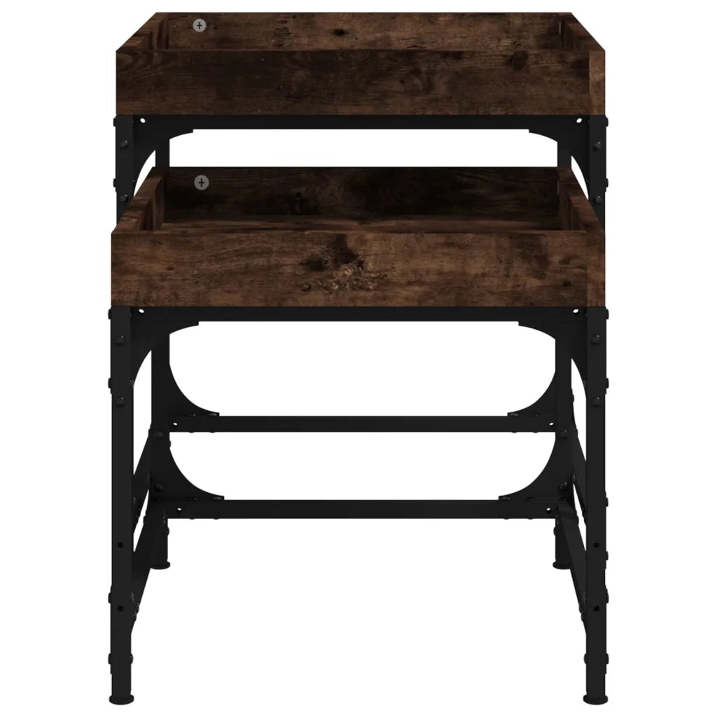 Tavolini 2 pz Rovere Fumo in Legno Multistrato 823284