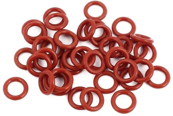 O Ring in Silicone con Resistenze a 8 mm Rood, 40 pezzi, Resistenze a Temperatura