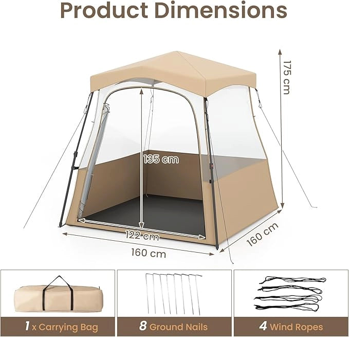 Tenda sportiva, tenda trasparente con visuale libera, telaio robusto e borsa per il trasporto, tenda da campeggio per esterni, tenda a bolla pop-up per guardare gli sport, fare il tifo, campeggiare (180 x 135 x 175 cm)